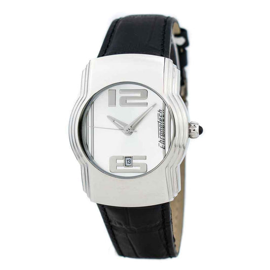 Black Leather Dress Watch