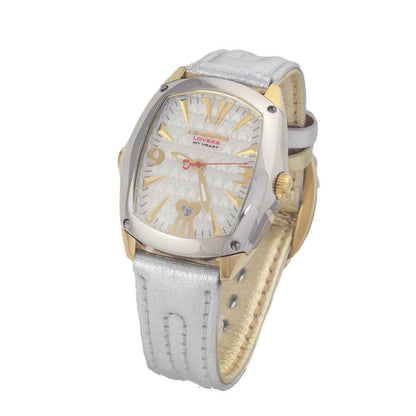 Silver Leather Dress Watch