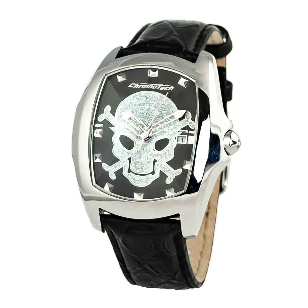 Black Leather Dress Watch