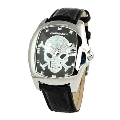 Black Leather Dress Watch