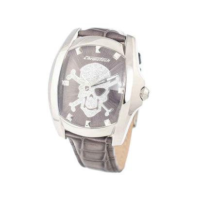 Gray Leather Dress Watch