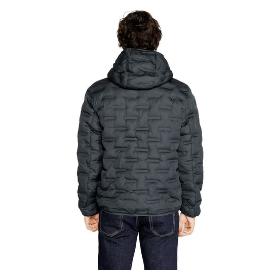 Blue Polyester Full-Length Jacket