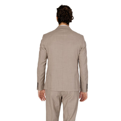 Beige Polyester Blazer