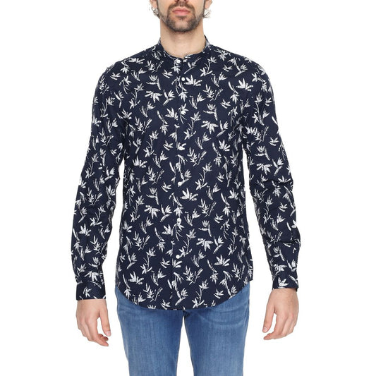 Blue Cotton Pattern Shirt