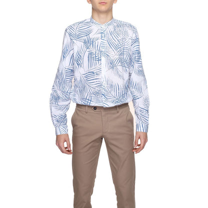 Blue Cotton Pattern Shirt