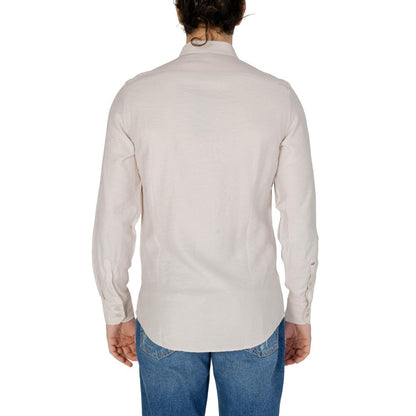 Beige Viscose Dress Shirt