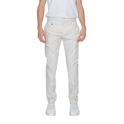 Beige Cotton Dress Pants