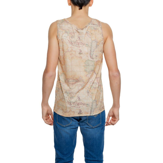 Beige Polyester Tank Tops