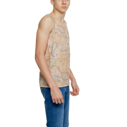 Beige Polyester Tank Tops