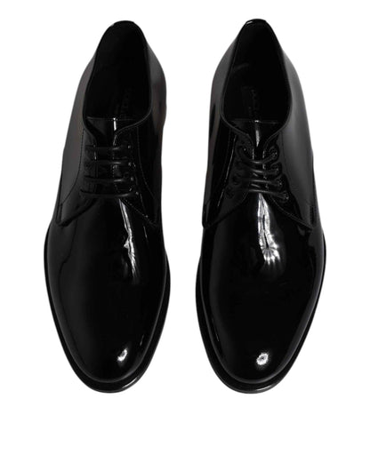 Black Patent Leather Derby Formal Dress Shoes