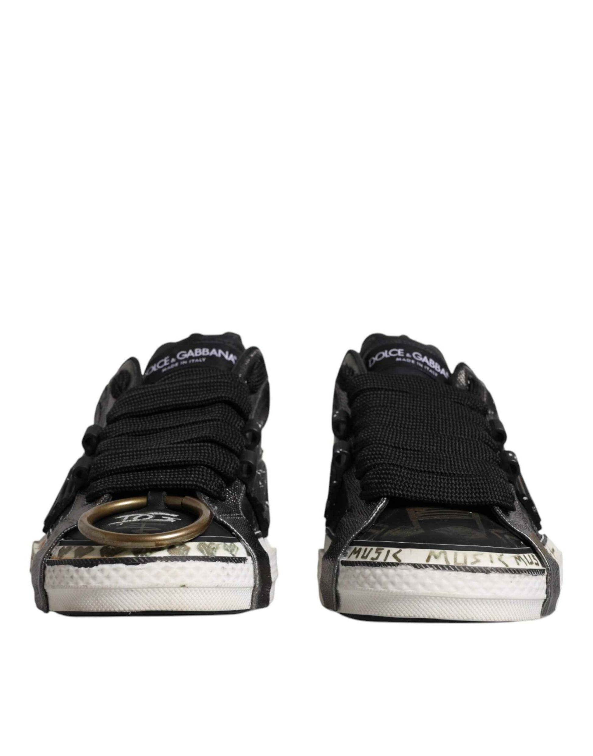 Black White Portofino Low Top Sneakers Shoes
