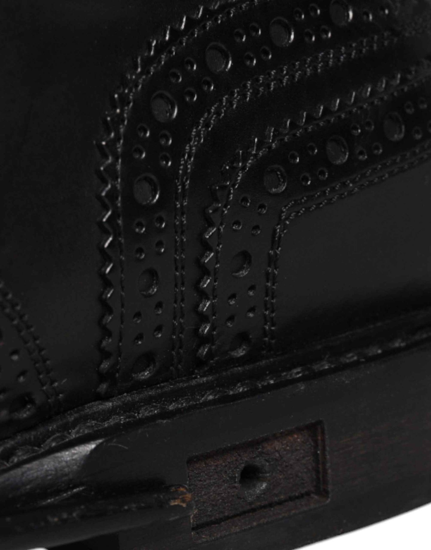 Black Leather Derby Wingtip Formal Shoes