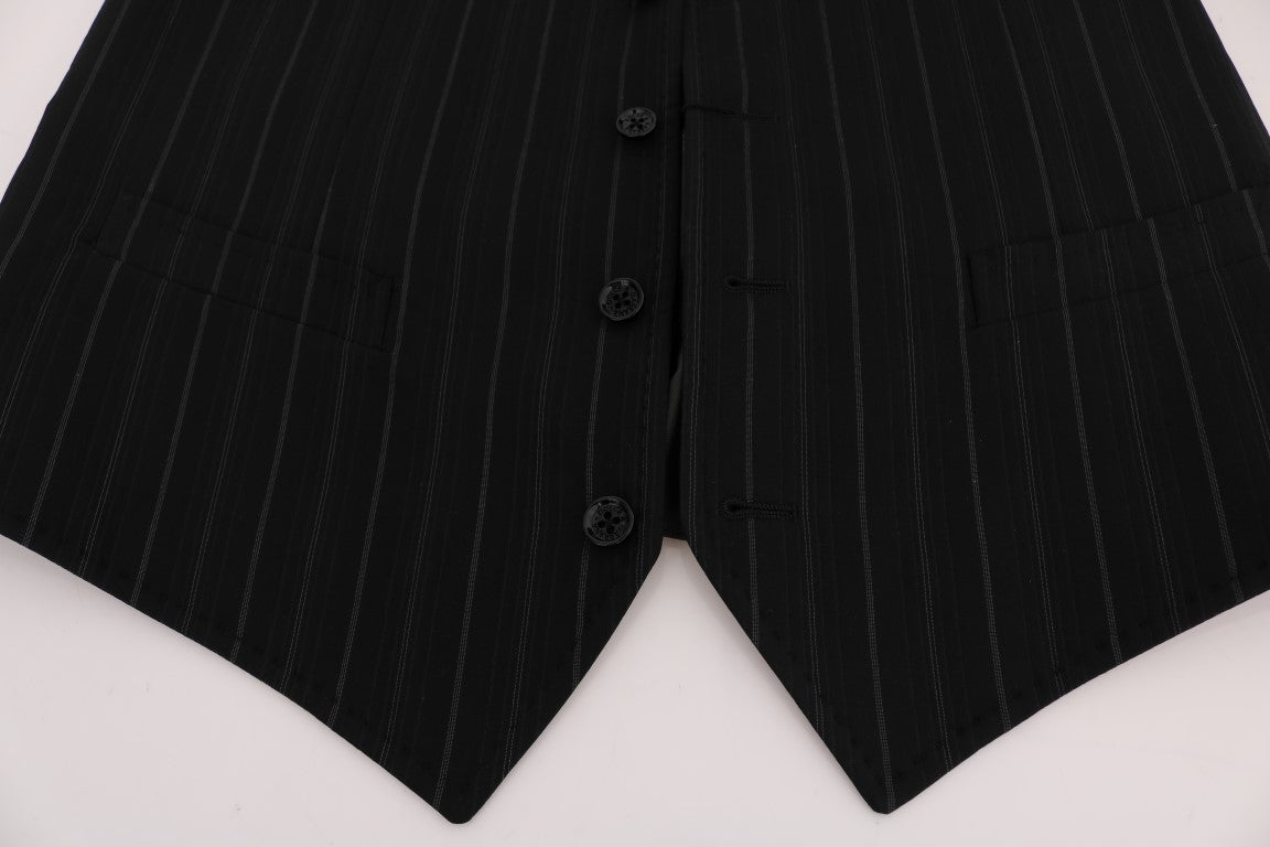 Black STAFF Cotton Striped Vest Dolce & Gabbana
