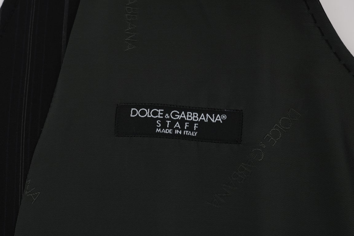 Black STAFF Cotton Striped Vest Dolce & Gabbana