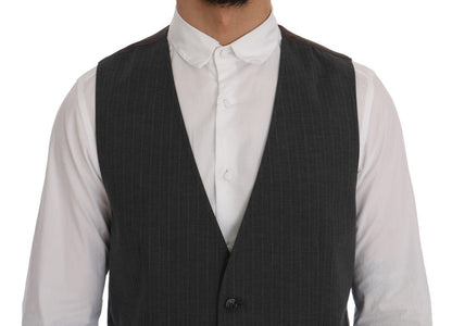 Gray STAFF Cotton Striped Vest Dolce & Gabbana