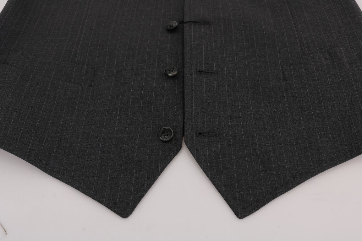 Gray STAFF Cotton Striped Vest Dolce & Gabbana