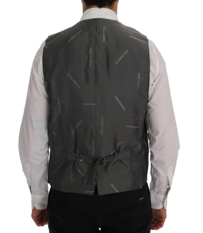 Gray STAFF Cotton Striped Vest Dolce & Gabbana