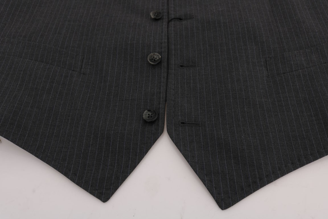 Gray STAFF Cotton Striped Vest Dolce & Gabbana