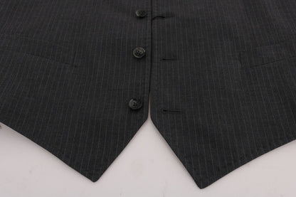 Gray STAFF Cotton Striped Vest Dolce & Gabbana
