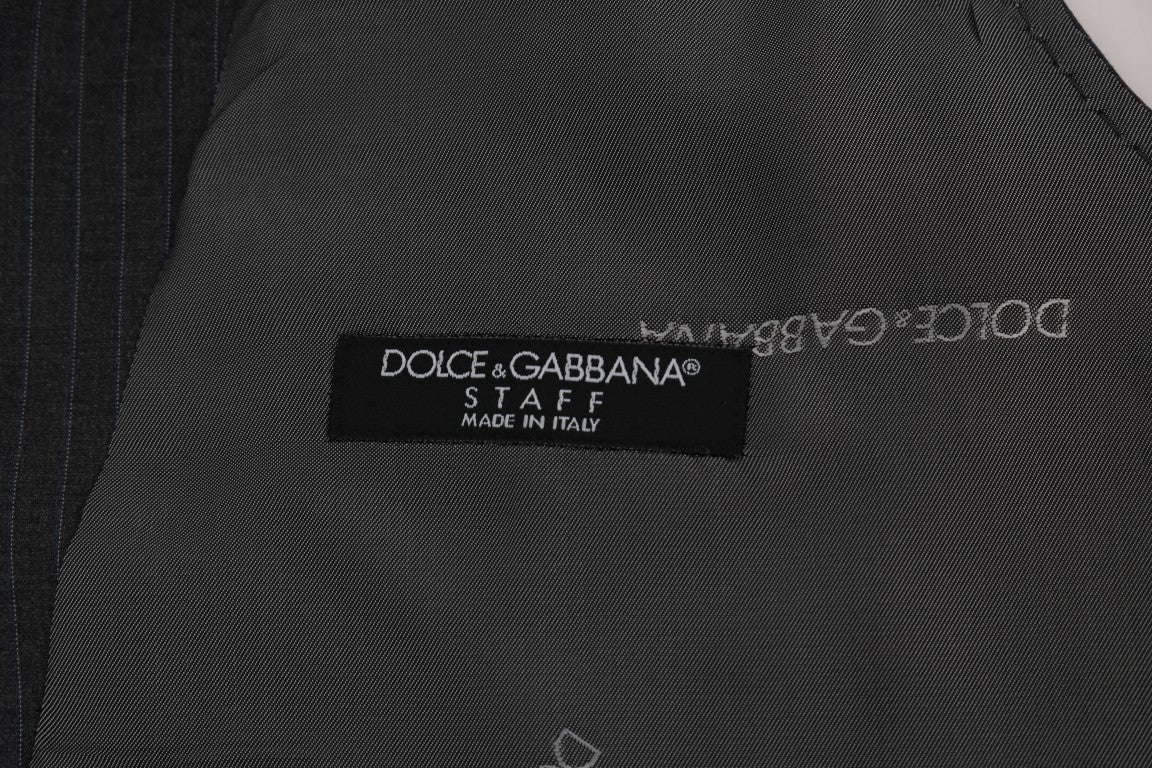 Gray STAFF Cotton Striped Vest Dolce & Gabbana