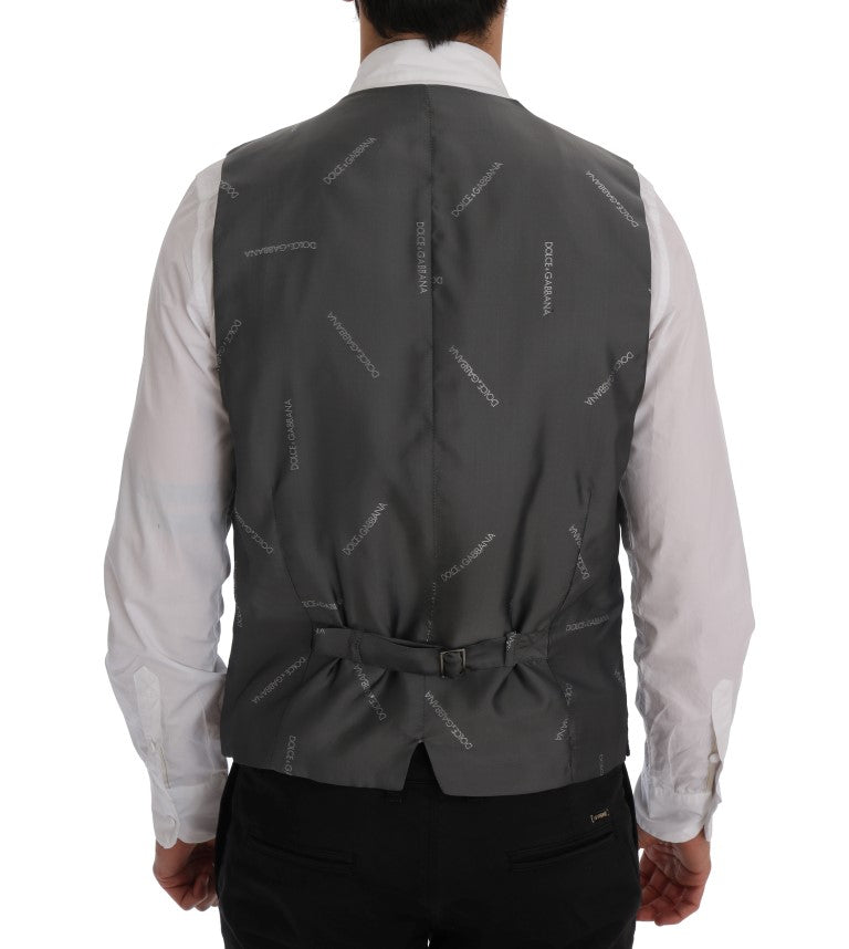 Gray STAFF Cotton Striped Vest Dolce & Gabbana