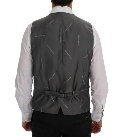 Gray STAFF Cotton Striped Vest Dolce & Gabbana