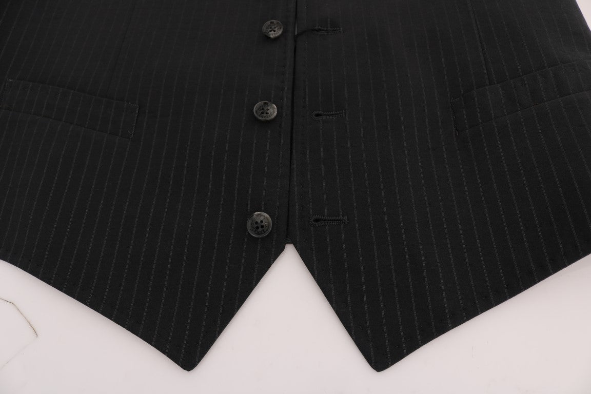 Gray STAFF Cotton Striped Vest Dolce & Gabbana