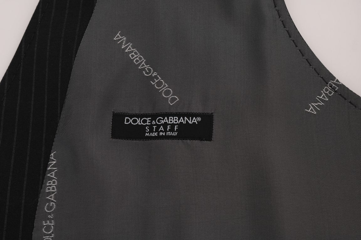 Gray STAFF Cotton Striped Vest Dolce & Gabbana