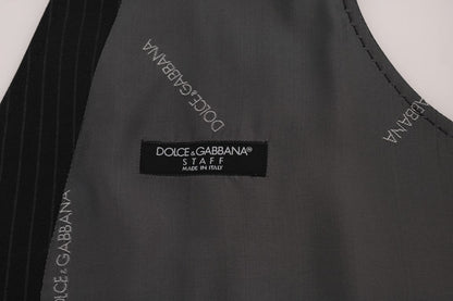 Gray STAFF Cotton Striped Vest Dolce & Gabbana
