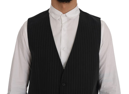 Gray STAFF Cotton Striped Vest Dolce & Gabbana