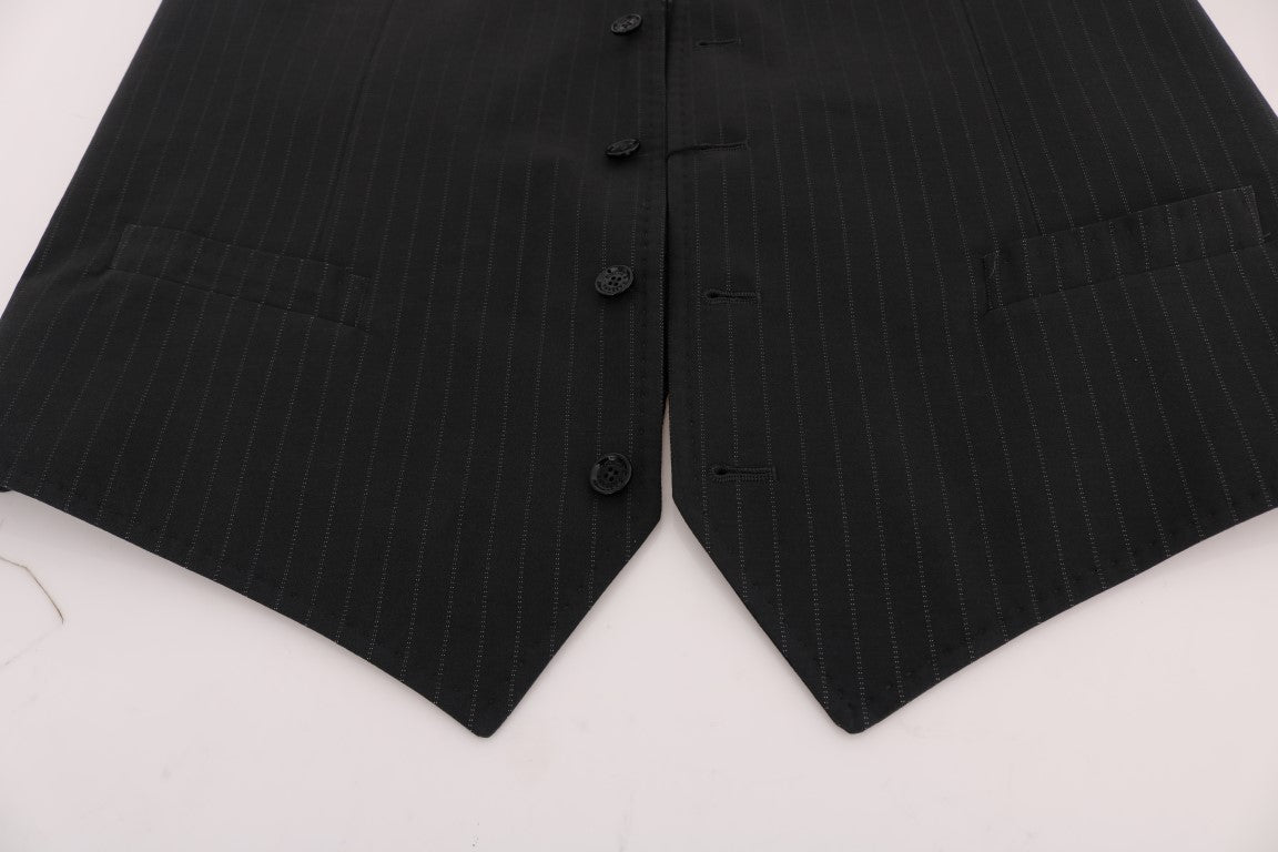 Gray STAFF Cotton Striped Vest Dolce & Gabbana