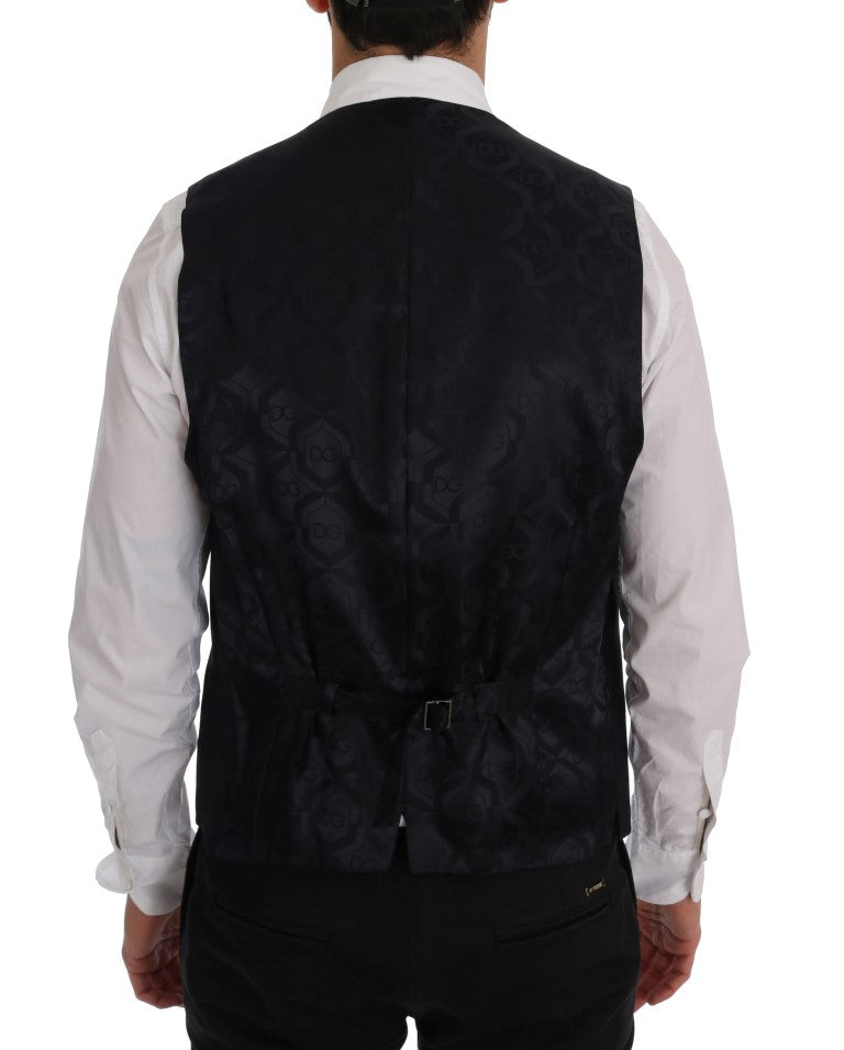 Black STAFF Wool Striped Vest Dolce & Gabbana