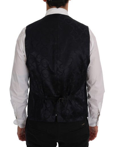 Black STAFF Wool Striped Vest Dolce & Gabbana