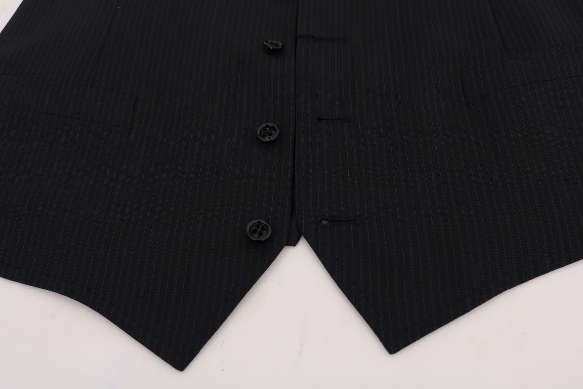 Black STAFF Wool Striped Vest Dolce & Gabbana