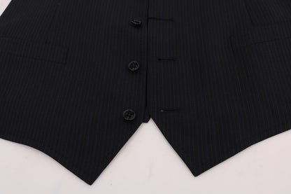 Black STAFF Wool Striped Vest Dolce & Gabbana