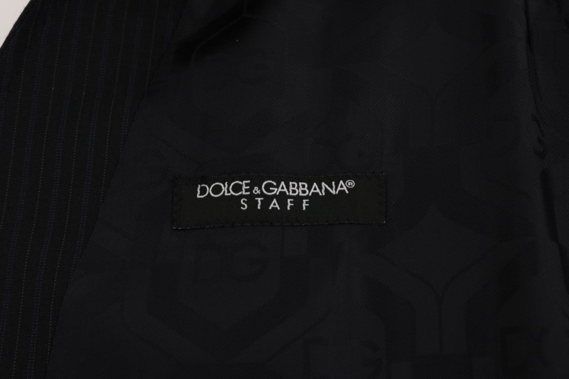 Black STAFF Wool Striped Vest Dolce & Gabbana