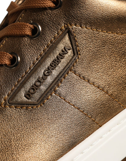 Gold Leather Logo London Men Sneaker Shoes