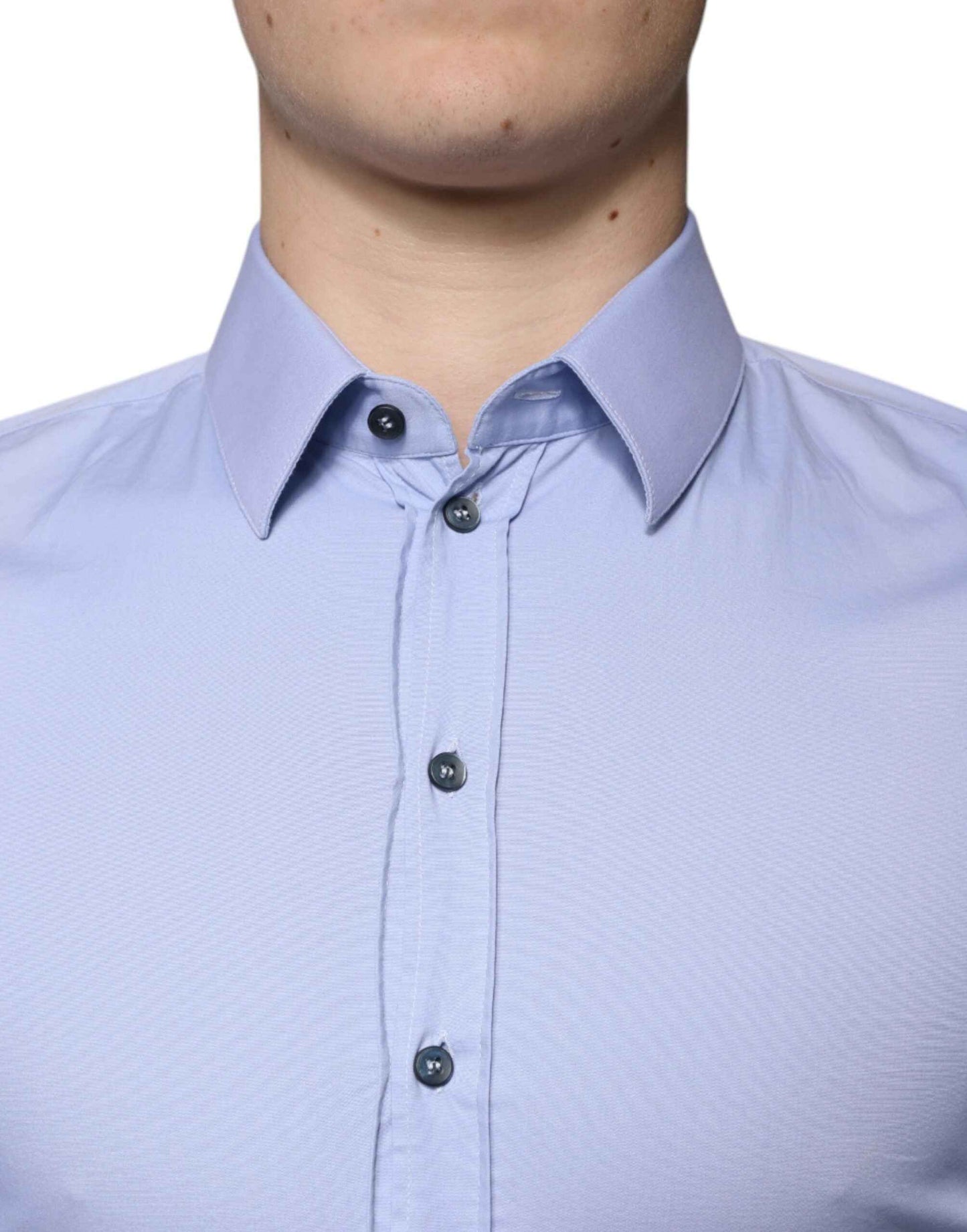 Light Blue Cotton Slim Fit SICILIA Dress Shirt