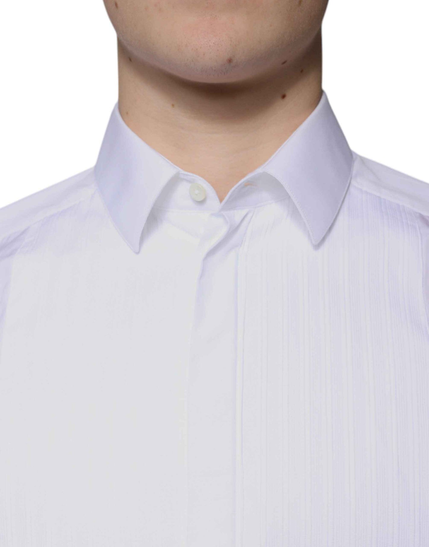 White Bib Cotton Poplin GOLD Men Formal Shirt