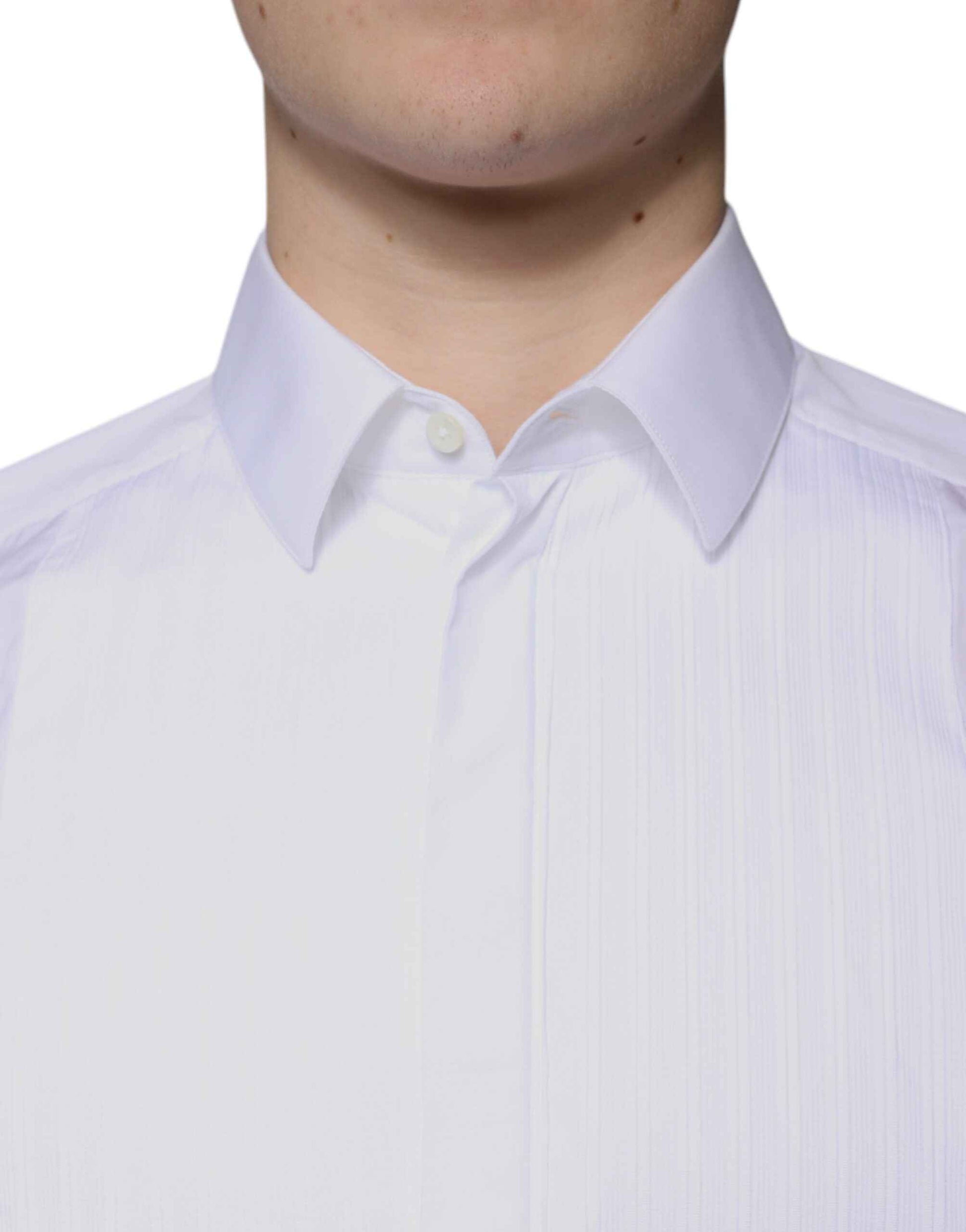 White Bib Cotton Poplin GOLD Men Formal Shirt