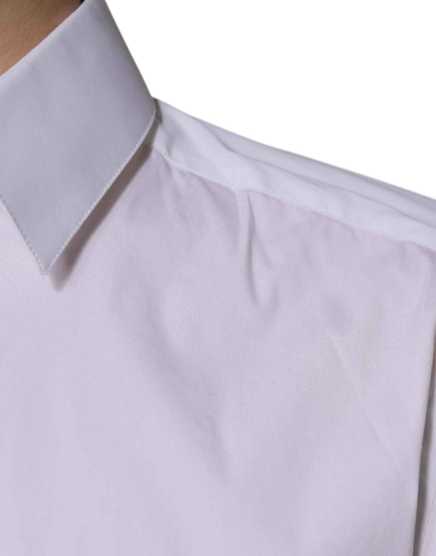 White Cotton Long Sleeve GOLD Dress Shirt