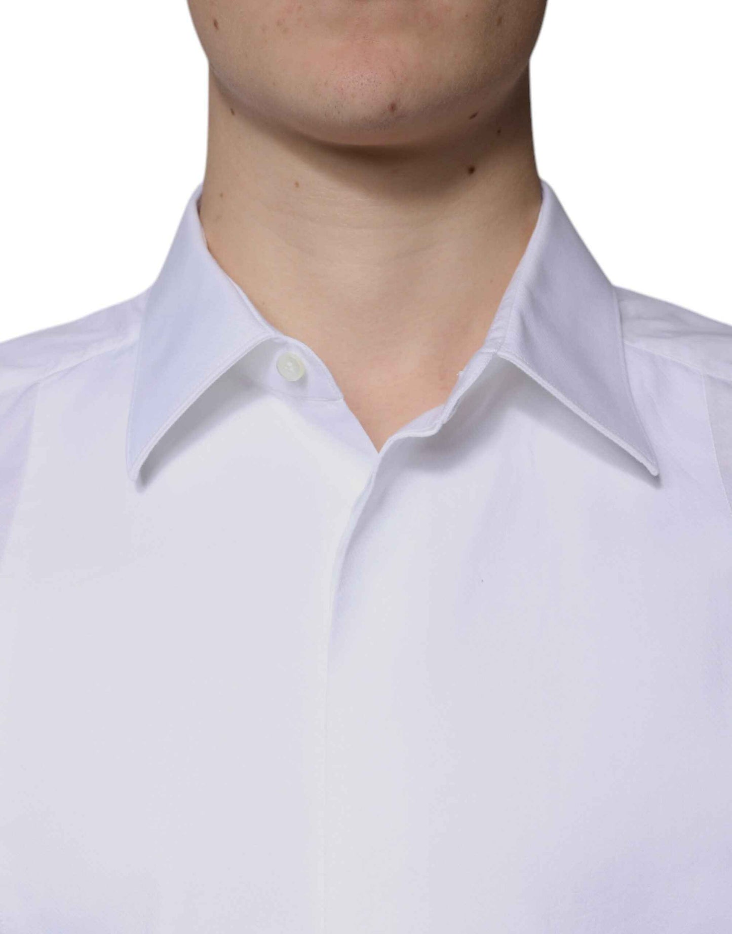 White Bib Cotton Poplin GOLD Formal Shirt