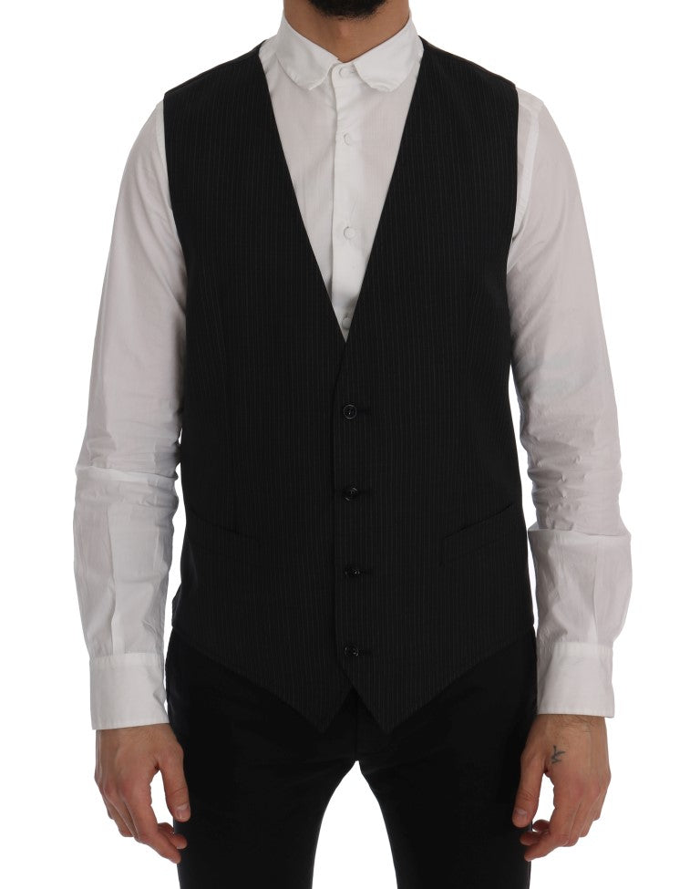 Gray Wool Stretch Vest Dolce & Gabbana
