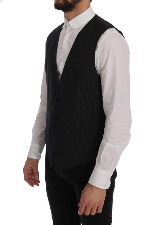 Gray Wool Stretch Vest Dolce & Gabbana
