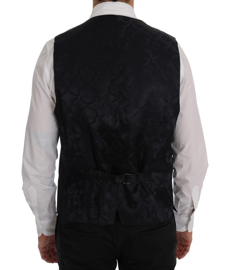 Gray Wool Stretch Vest Dolce & Gabbana