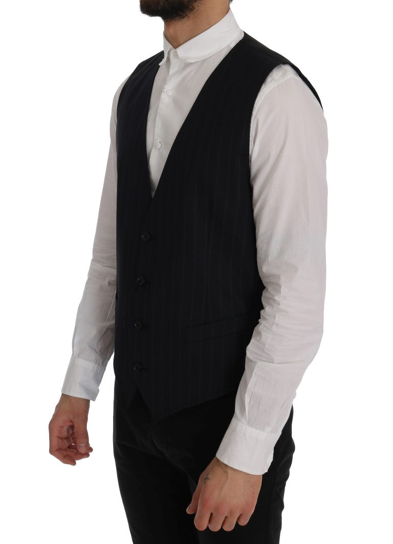 Blue Wool Stretch Vest Dolce & Gabbana