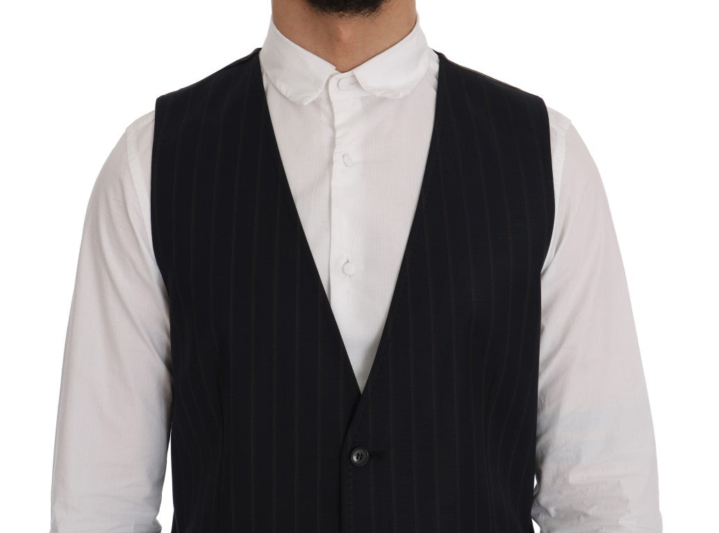 Blue Wool Stretch Vest Dolce & Gabbana