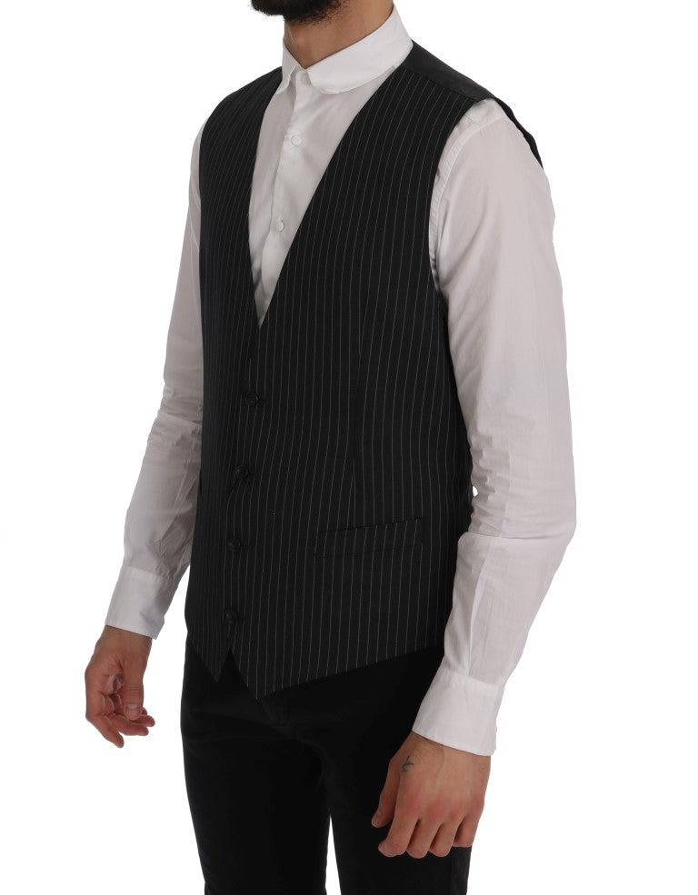 Gray Wool Stretch Vest Dolce & Gabbana