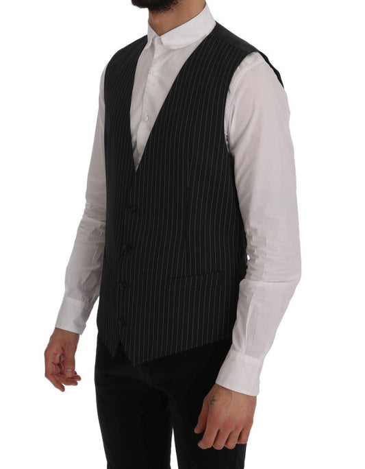 Gray Wool Stretch Vest Dolce & Gabbana