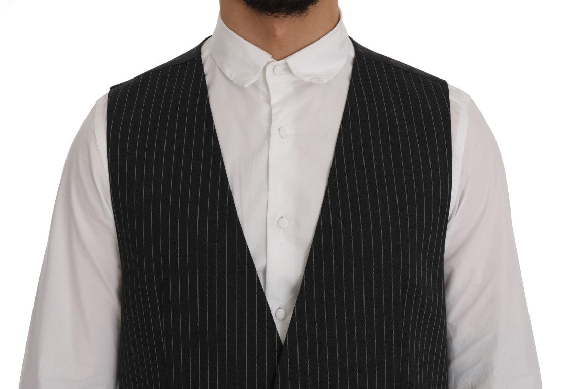 Gray Wool Stretch Vest Dolce & Gabbana